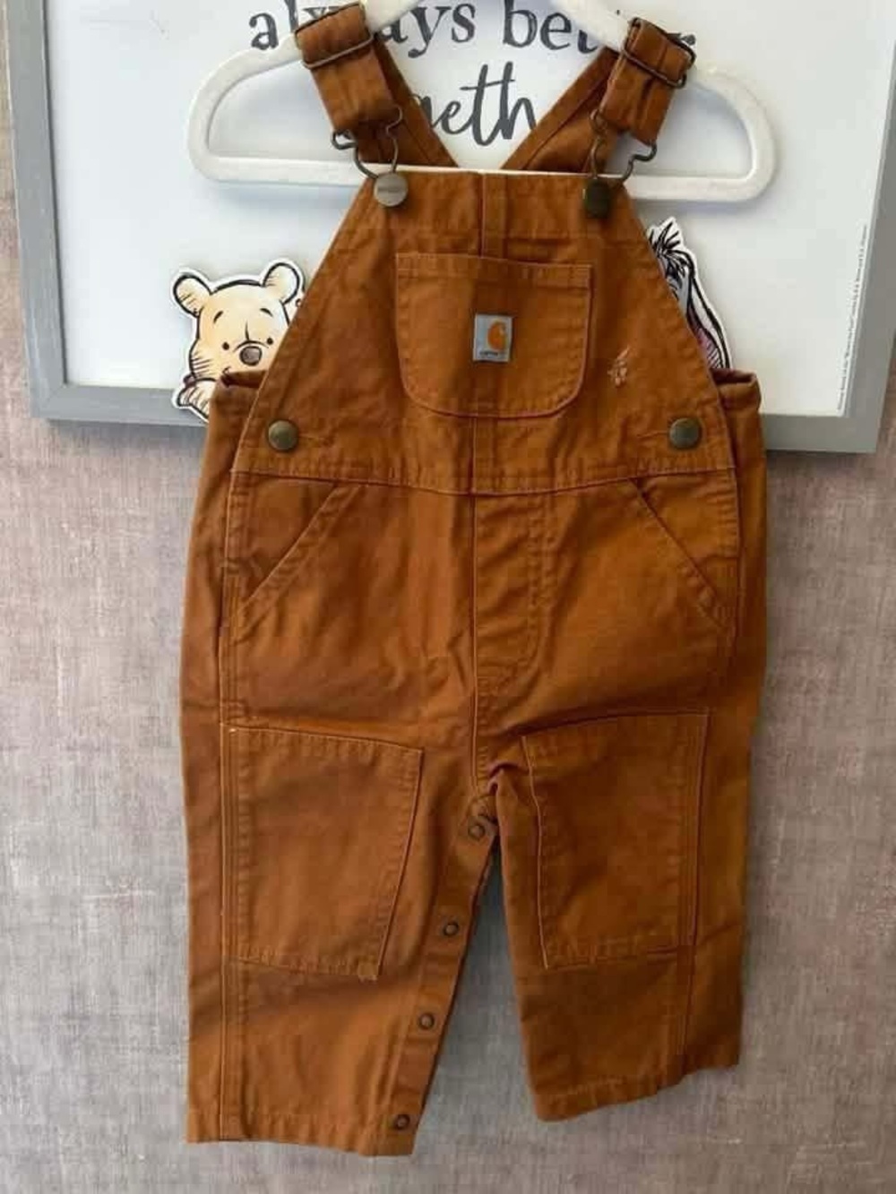 Carhartt Kids' Rust Brown Canvas Overalls